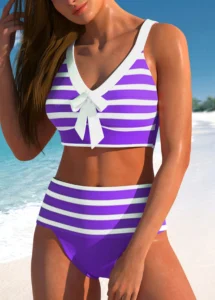 Women's New Summer Two-piece Swimsuit with Black and White Printed Sexy Lace Up Casual Beach Swimsuit S-6XL - Image 6