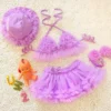 Toddler Girl Bathing Suspender Fluffy Organza Bikini Suit for Baby Girl Kids Swimwear for Girls Big Girl Swimsuit Skirt - Image 3