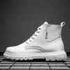 Round Tip Number 46 Mens High Top Canvas Shoes Boot Sneakers Designer Trainer Sports Sapatenis Fat Foot-wear New Novelties - Image 5