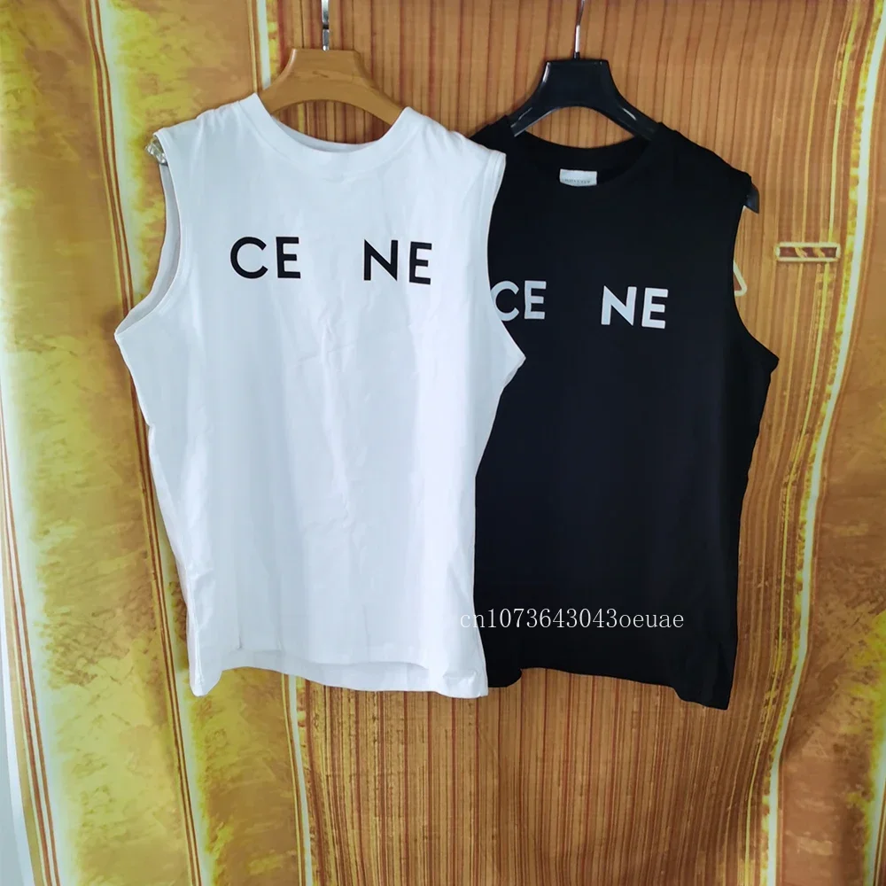 CENEYB 24 Luxury Brand Men Sleeveless Sports Tank Top Men and Women Trend Retro Hip Hop Loose Graphic T-shirt Couple Casual Top