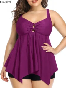 2024 Summer Bikini Tankini Swimsuits Women One Piece Swimsuit Plus Size Sexy Halter Skirt Shorts Female Bathing Suit Beachwear - Image 5