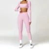 2PCS Yoga Suit Sports Set Women Quick-Drying Gym Set Women Tracksuit Running Workout Long Sleeve Sports Shirt Yoga Clothing - Image 2