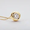 IOGOU Real D VVS1 Moissanite Neclaces 6.5mm Round Pendant for Women 100% Silver 925 Yellow Gold Color Fine Jewelry Wholesale - Image 2