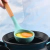 Nonstick Silicone Ladle Soup Spoon With Wooden Handle Heat Resistant Porridge Spoon Rice Ladle Soup Cooking Mixing Serving Spoon - Image 5