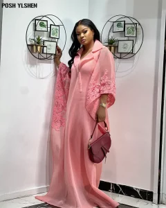 Plus Size Abaya African Dresses for Women 2024 New Traditional Nigeria Embroidery Caftan Dress Abaya Musulman Robe Femme Clothes - Image 2