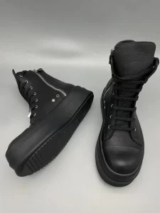 Owen Seak Men Women High Top Platform Boots Leather Lace Up Casual Sneakers Flats Black Luxury Rick Designer Shoes - Image 6