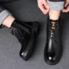 Italian Men Round Toe Shoes New In Casual Genuine Leather Outdoor Platform Walking Ankle Boots Fashion Designer Luxury Boots - Image 6