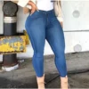 Plus Size High Waist Stretchy Skinny White Basic Casual Jeans 4XL Distressed Bodycon Pencil Denim Pants Lady Indie Trousers Jean - Image 3