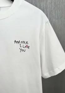 Women/Men's Embroidery Letter Print Stylish Cotton Summer Top T Shirts Couple Outfit Oversized T Shirt D2802# - Image 3