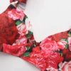 2024 Floral Print Low Waist Sexy Three Piece Swimwear Female Shoulder Flowers Women Swimwear Push Up Swimsuits Beach Wear B0125 - Image 4