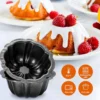 4Pcs Nonstick Mini Bundt Cake Pan 4 Inch Fluted Lava Cake Pans Carbon Steel Pumpkin Shaped Muffin Cups Mould Baking Accessories - Image 4