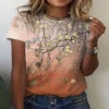 New Gold Flowers 3D T Shirt Woman Streetwear Female Oversized Ladies Casual Tees Tops Women's T-Shirts Y2K Harajuku Clothes - Image 3