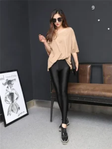 Lady Push Up Slim Leggings Fashion New Style Shine Legging Girl Black Leggings Summer Autumn Fitness Pant - Image 4