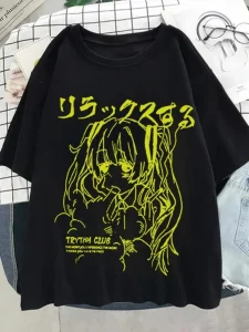 T Shirts Women's Anime Y2k Oversized T Shirt Print Kawaii Clothing Japanese Graphic Streetwear T Shirt Harajuku Grunge Tops - Image 3