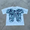 Retro High Street American Oversized Short-sleeved Gothic Black Pattern Printed Trendy Clothing Men Fashion Loose Casual T-shirt - Image 2