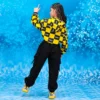 Hip Hop Jazz Costumes for Women Girls Dance Costume Hoodie Sweatshirt Shirt Top Crop Running Pants for Child Jazz Dancewear - Image 2