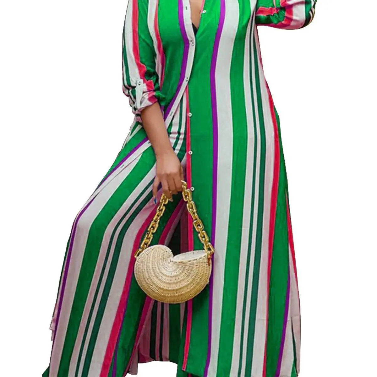 2023 Autumn Spring African Women Long Sleeve V-neck Polyester 2 Piece Top Long Pant Matching Sets XL-5XL African Clothes Women - Image 4