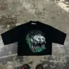 American Trendy T-Shirt Women Y2K Gothic Harajuku Retro Street Devil Pattern Print Oversized Couple Top graphic t shirts