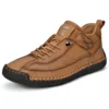Hand-stitched Leather Shoes for Men Outdoor Light and Non-slip Walking Hiking Shoes Men Big Size 47 48 Slip-On Driving Loafers - Image 5