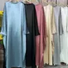 Ramadan Eid Satin Abaya Turkey Islam Muslim Maxi Dress Abayas For Women Kaftan Kebaya Caftan Marocain Robe Femme Musulmane