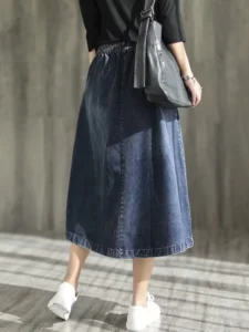 Max LuLu 2024 Spring Ladies Elegant Streetwear Womens Fashion Vintage Loose Denim Skirts Females Luxury Classic Casual Clothes - Image 3