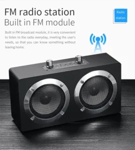 Wooden Outdoor Portable Subwoofer Bluetooth Speaker High Fidelity 3D Stereo Karaoke Music Center Boombox with TF Card/FM Box - Image 3