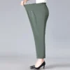 Middle Aged Women's Pants 2023 New Summer Thin High Waiste Elastic Loose Straight Pants Female Casual Trousers 5XL 6XL 7XL 8XL - Image 3