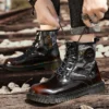 WAERTA Brand Women Boots Fashion Luxury Leather Men’s Ankle Designer Boot High-quality Casual Motorcycle Couple Shoes Size 35-46 - Image 3