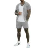 Summer Fashion Hollow Out Mesh Two Piece Sets Men Casual Pure Color Short Sleeve Shirt And Shorts Mens Suits Sexy Beach Outfits - Image 6