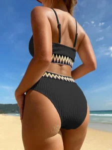 Sporty Bikinis 2024 Women High Waist Swimsuit Solid Sexy Swimwear Female Bathers Bathing Swimming Swim Suit Beachwear - Image 2