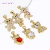 Multi Styles 18K Gold Plated Inlaid Zircon Bear Charms Pendant For DIY Necklace Making Supplies High Quality Jewelry Accessories - Image 2