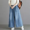 Mom Jeans Wide Leg Pant Women Pants High Waist Jean Baggy Clothes Korean Fashion Women's Clothing 2023 Streetwear Y2k Urban Warm - Image 5