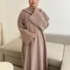Closed Linen Abaya Dubai Luxury Plain Muslim Hijab Dress Turkey Casual African Dresses Abayas for Women Ramadan Eid Islam Kaftan