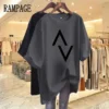 Women Clothing Short Sleeve Cotton Casual Loose T-shirt Chic Printed Y2k 6XL Basics Pullovers Summer O-neck Top Tees - Image 2