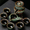 8 piece Chinese tea set kung fu tea set high-end automatic tea set bone china teapot and tea cup set travel tea set for 6 people - Image 6