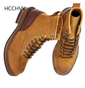 Men High Quality Brand Outdoor Genuine Leather Boots Special Desert Combat Boots Men's Designer Shoes Ankle - Image 3