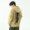 American men centipede pattern sweater vibe hooded sweater retro high street ins men and women trendy sweater - Image 3