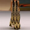 Vintage Print Maxi Dress For Women Summer Loose Sleeveless Long Dresses Elegant Lady V Neck Pocket Boho Beach Sundress Vestidos - Image 6