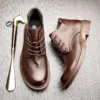 Retro Mens British Style Boots Luxury Genuine Leather Handmade Quality Comfortable Soft Leather Autumn Designer Social Shoes Man - Image 2