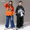 Hip Hop Girls Cool Shirt Loose Jeans Boys Jazz Jacket Cargo Pants Children Streetwear Costumes Kids Street Dance Clothes Sets - Image 2