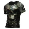 Summer Men Retro Horror Skull Pattern Fashion Hd Print O Neck Short Sleeve T-Shirt Fun Plus Size Loose Comfortable Top Clothing - Image 2