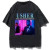 Hip Hop Rapper Usher T Shirt Singer Graphic Top Tees Vintage Cotton Short Sleeve Oversized T-shirt Men Loose Streetwear Clothes - Image 4