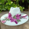 White fedora hats 3D embroidered flowers Fedora men and women hats Jazz hats Women's hats wholesale - Image 3