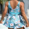 Plus Size Two Pieces Swimsuits Swimwear Women Flower Print Summer Large Bathing Suits Tankini Beachwear Sexy Bikini Swimdress - Image 5