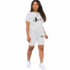 Womens Tracksuit O-Neck Short sleeve Shorts 2 piece Sets Print Fashion T-Shirt Sportswear 2024 Summer Luxury Casual Short Suit - Image 5