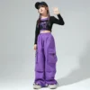 Kids Hip Hop Dancing Costumes for Girls Ballroom Shirt Pants Jazz Dance Stage Wear Outfits Child Dancewear Performance Suits - Image 5