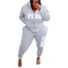 Tracksuit Women's Letter Pattern Plus Size Clothing Two Piece Sets Long Sleeved Hoodies Fashion Winter Sportswear Wholesale - Image 4