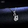 Pendant 1 Ct Moissanite Diamond Necklace for Women Swan New Collarbone Chain Platinum Pt950 Gift For Mother's Day Christmas - Image 2