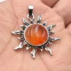 Wholesale 12pcs/lot fashion natural stone Quartz Crystal alloy Sun flower Pendants for jewelry accessories marking free shipping - Image 5