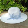 White fedora hats 3D embroidered flowers Fedora men and women hats Jazz hats Women's hats wholesale - Image 5